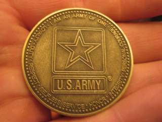 LARGE AN ARMY OF ONE CHALLENGE COIN  