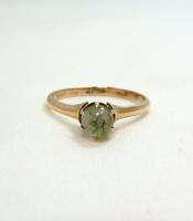 VICTORIAN 14K SOLID YELLOW GOLD MOSS AGATE STONE RING  