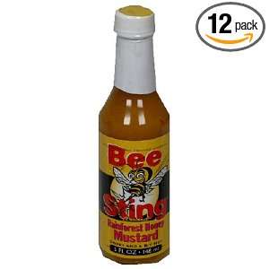 Bee Sting Mustard, Rainforest Honey, 5 Ounce Bottles (Pack of 12 