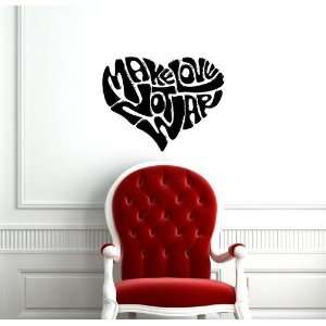 com Make Love Not War Heart Cute Design Wall Vinyl Sticker Decals Art 