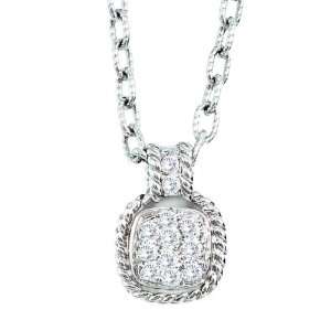  Unique 14k White gold handcrafted pendant necklace with 