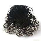 100 Charms Black Cellphone Strap Lariat Lanyard Clasp Cords Findings 