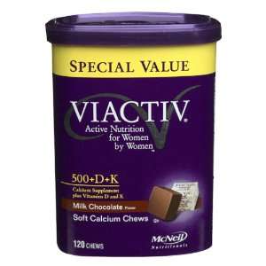 Viactiv Womens Soft Calcium Chews, Milk Chocolate, 2 Containers (240 