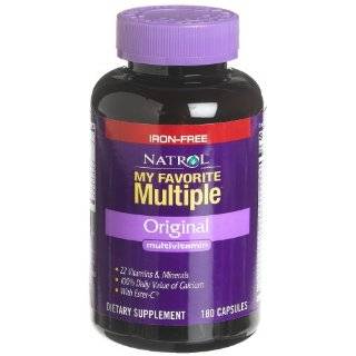 Natrol My Favorite Multiple Multi Vitamin without Iron, 180 Capsules