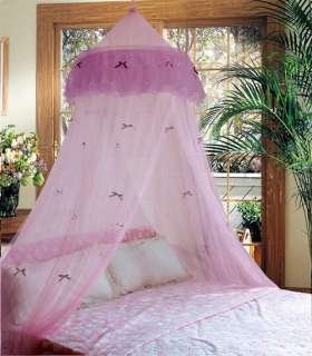   Bed Canopy Mosquito Net Butterfly White/Pink/Purple/Yellow  