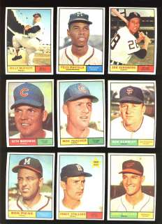 1961 TOPPS BASEBALL LOT OF 140 NM MOSTLY DIFF *9324  