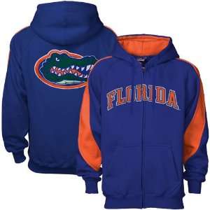   Florida Gators Royal Blue Full Zip Varsity Hoody Sweatshirt Sports