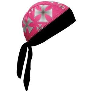  Schampa Iron Cross Stretch Harley Cruiser Headwear   Pink 
