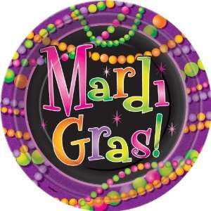 Mardi Gras Beads Dinner Plates (8) Party Supplies Toys 
