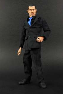 FC250 1/6 Figure Black Full Mens Suit Set Blue Tie GTC  