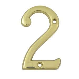   BOLTON 3 Inch Solid Brass Bright Brass Finish House Number Raised 1/6