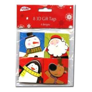   3D Christmas Gift Tags 4 Design   Snowman, Santa, Penguin, Reindeer
