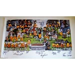  1970S Steelers Litho SIGNED by (55) S.B. CHAMPS JSA 