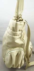 Valenci Beige Drawstring Satchel Bag Handbag with Detachable Shoulder 