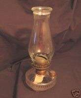 Vintage Clear Glass Oval Pattern Oil Lamp  