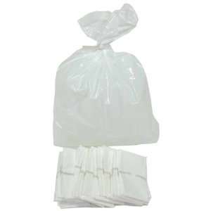   (100) Small White Plastic Sack Measures 15 3/4 x 8 x 3 with Ties