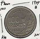 France   1954 B 100 Francs, KM 919.2 Coin is UNC