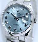 Rolex Platinum President Glacier Ice Blue Roman dial 118206 Watch 