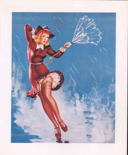 Caught In the Draft by Gil Elvgren created 1942  Windy 10x12 pin up 