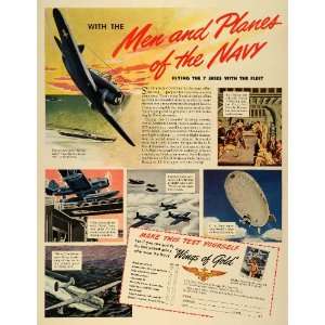  1942 Ad Navy Recruiting Bureau World War II Fighter Planes 