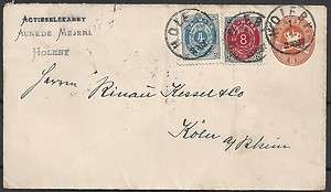 Denmark covers 1899 uprated cover Holeby to Köln  