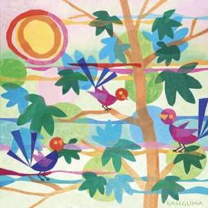  Summertime with Birds Canvas Reproduction