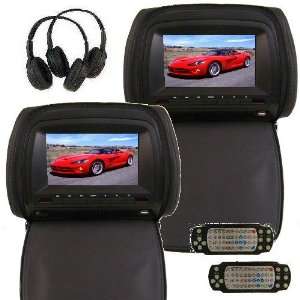   Screen Digital Car Headrest DVD Monitors w/ Covers
