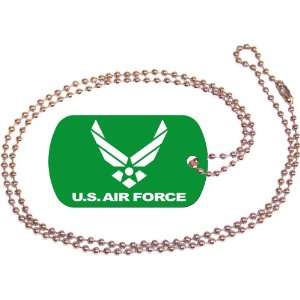  U.S. Air Force Green Dog Tag with Neck Chain Everything 