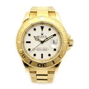 Mens 18k Yellow Gold Rolex Yachtmaster Watch 16628 Box/Papers  