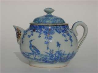 Nippon HP Blue Crane & Birds w/Gold Trim Small Teapot w/Lid  
