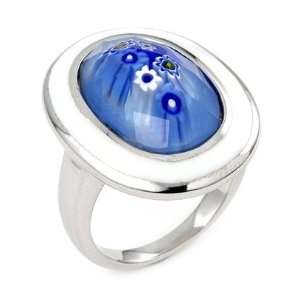  Millacreli Dark Blue Faceted Oval Ring, Size 8 Alan K 