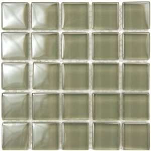  Crystal Glass Tile Sage Green Polish Tile 1 x 1