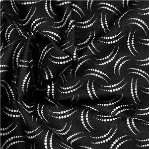 Andover Cotton Fabric Black & White Geometric Arcs BTY  