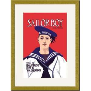  Gold Framed/Matted Print 17x23, Sailor Boy