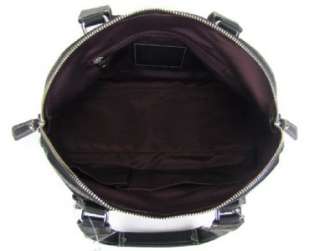 COACH F13963 Auth Hamilton Zip Satchel Handbag Purse Black Pebbled 