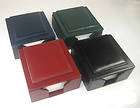 Genuine Leather Memo Box with 3.5 X3.5 Pads, 4 Colors