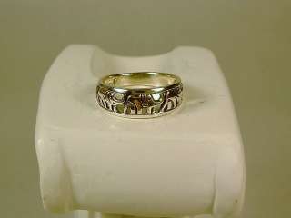   SILVER BAND 3 ELEPHANT RING KIDS SIZE 4 LUCKY ELEPHANT RING NEW  