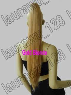 24 Long Gold Blonde Cosplay Wig Straight Ponytail 60cm  