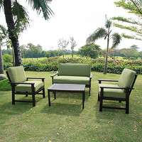 Delahey 4 Piece Conversation Set   Outdoor Patio Furniture   Chairs 