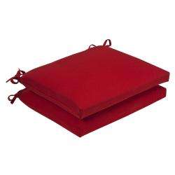   Perfect Outdoor Red Squared Seat Cushions (Set of 2)  