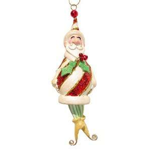 Santa Claus With Dangling Yellow Shoes Christmas Ornament #W7565 