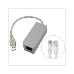 Wii   25 Foot CAT5e Ethernet Cable and USB LAN Adapter   By Eforcity 