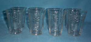 Vintage Montgomery Ward Raised Diamond Water Glasses 8  