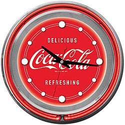 Coca Cola Logo 14 inch Double Ring Neon Clock  