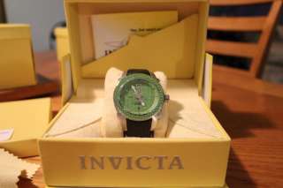   The Box Invicta 3403 Green Carbon Fiber Rally Swiss GMT Watch  