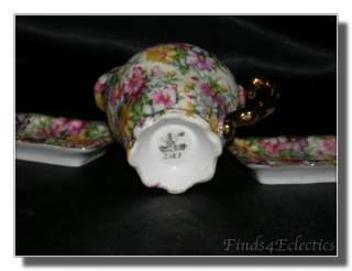 Vintage Royal Carlton Floral Chints Creamer Ashtrays  