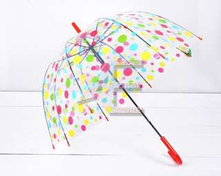 Clear Transparent Dome Birdcage Rain Sun Umbrella with cute pattern