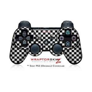  PS3 Controller Skin   Checkered Canvas Black and White Video Games