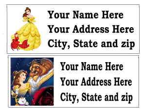 120 BEAUTY AND THE BEAST BELLE RETURN ADDRESS LABELS  