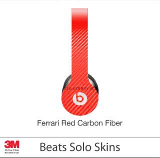 Beats by Dr Dre Solo Skin Wrap 3M Ferrari Red Carbon Fiber Fibre by 